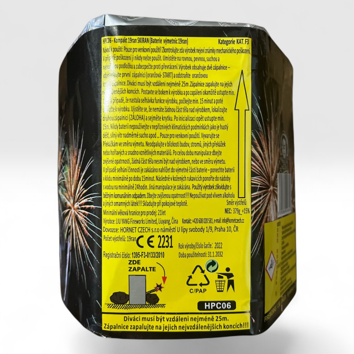 Skiran HPC06 Kompaktfeuerwerk mit 19 Schuss, Kategorie F3